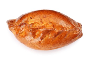 Beyaz arkaplanlı, nefis bir fırında köfte.