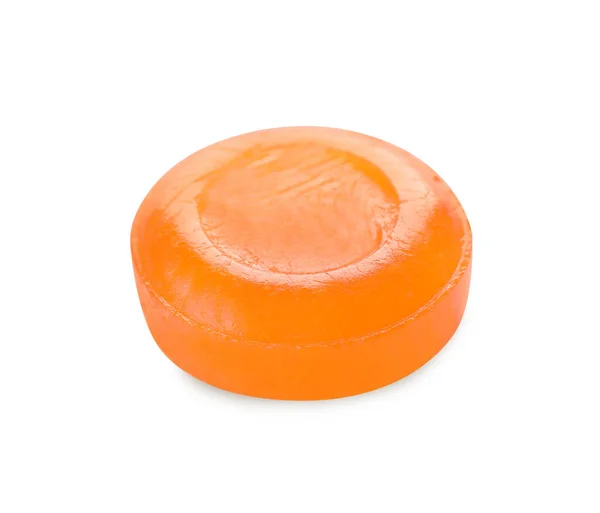 Egy Narancssárga Köhögés Csepp Izolált Fehér — Stock Fotó