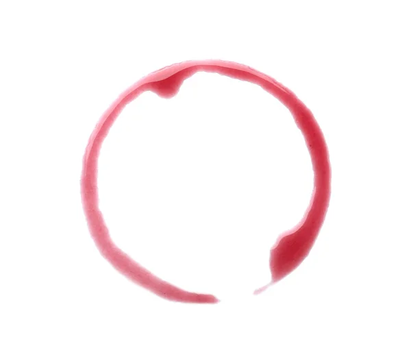 Beyaz Zemin Üzerinde Kırmızı Şarap Halkası Üst Görünüm — Stok fotoğraf