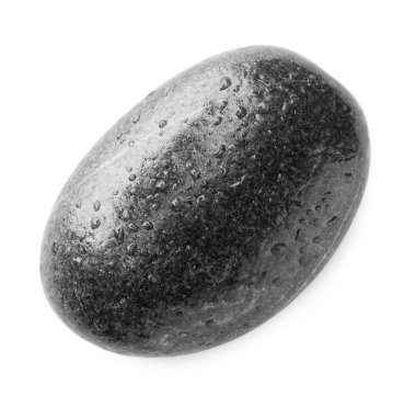 Islak taş ve su damlaları beyaza izole edilmiş, üst manzara