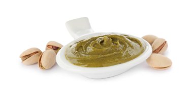 Beyaz fıstıklı tereyağı ve fındık.