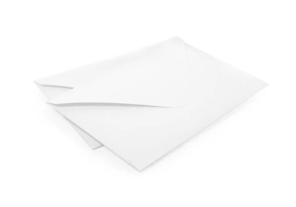 Dos Sobres Papel Simples Sobre Fondo Blanco — Foto de Stock