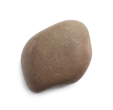 Kahverengi spa taşı beyaza izole edilmiş, üst manzara