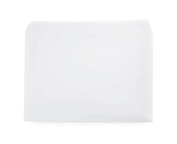 Envelope Papel Branco Simples Isolado Branco — Fotografia de Stock
