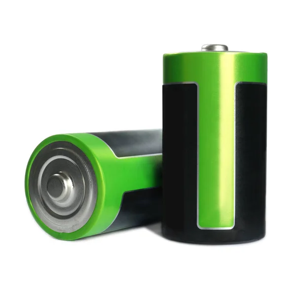 New Batteries White Background Dry Cell — Stock Photo, Image