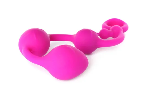 Bolas Anal Rosa Fundo Branco Brinquedo Sexual — Fotografia de Stock