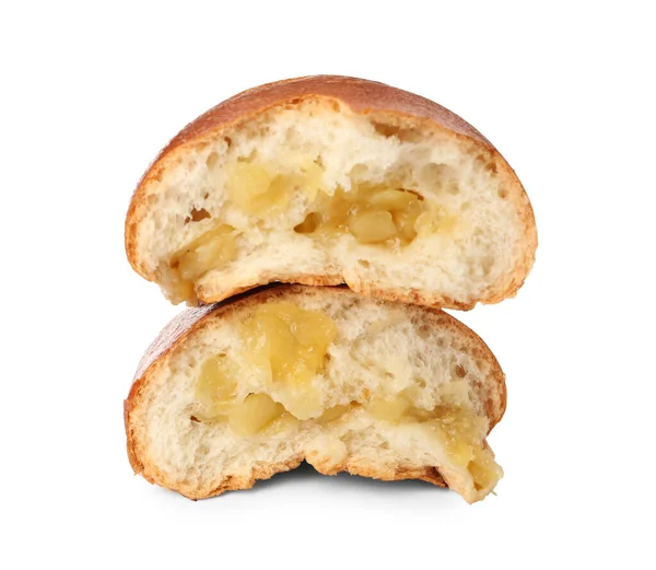 Delicious Baked Patty Apple White Background — Stock Photo, Image
