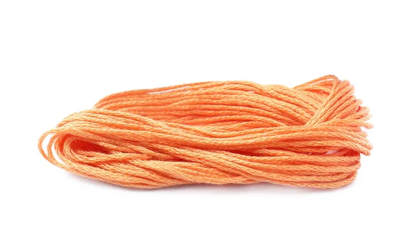 Pale Orange Embroidery Thread White Background — Stock Photo, Image