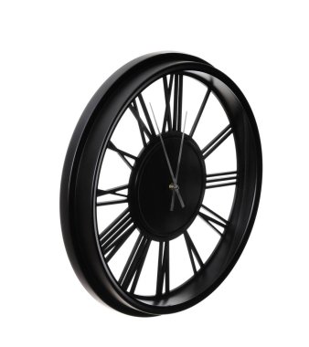 Beyaz arka planda gece yarısına beş dakika var. Yeni yıl geri sayımı