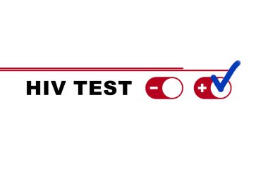 Metin HIV TEST beyaz arkaplan, illüstrasyon