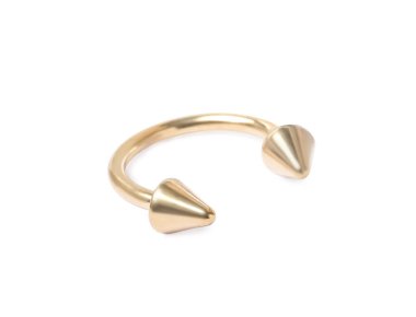 Yakıcı mücevherler. Beyaz halterde izole edilmiş dairesel halter