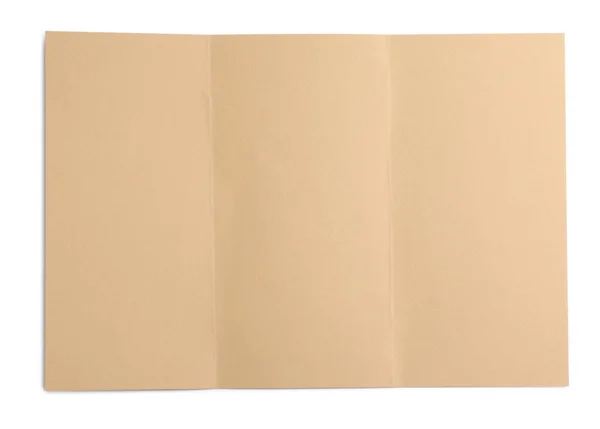 Лист Коричневой Бумаги Белом Фоне Вид Сверху — стоковое фото
