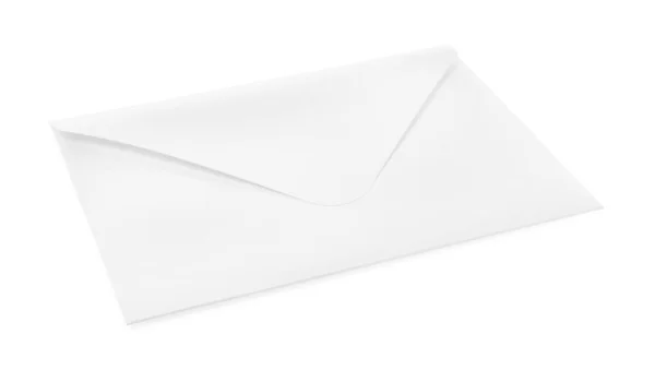 Один Простой Бумажный Конверт Изолированный Белом — стоковое фото