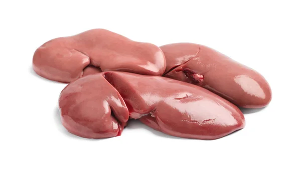 Fresh Raw Pork Kidneys White Background — Stock Photo, Image