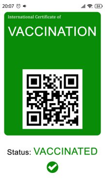 QR kodlu uluslararası aşı sertifikası, resimleme