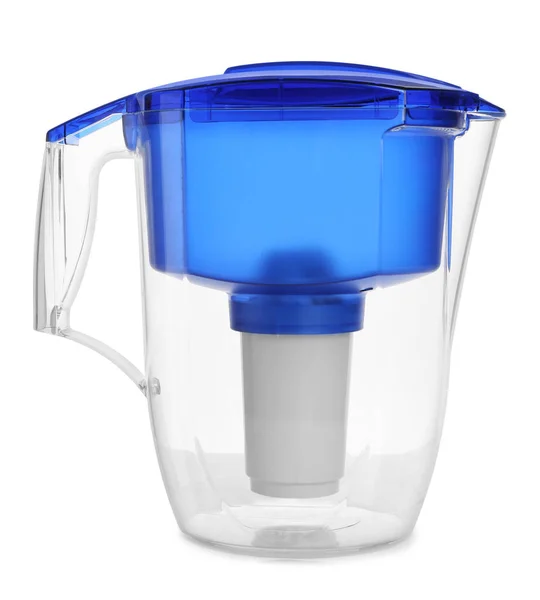 Empty Water Filter Jug Isolated White — Stock Photo, Image