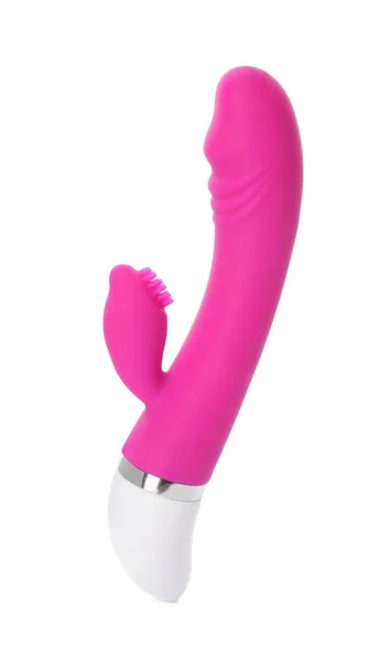 Vibrador Rosa Fundo Branco Brinquedo Sexual — Fotografia de Stock