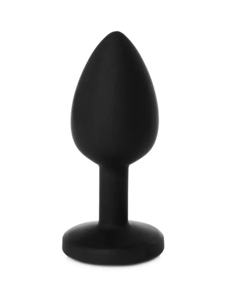 白い背景に黒いアナルプラグ セックスおもちゃ — ストック写真