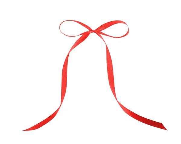 Thin Red Bow Crossed Ribbon Isolated Stock Photo 354212210