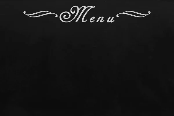 Lavagna Nera Con Parola Menu Come Sfondo Mockup Design — Foto Stock