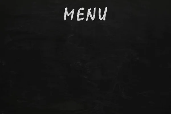 Černá Tabule Slovem Menu Jako Pozadí Mockup Pro Design — Stock fotografie