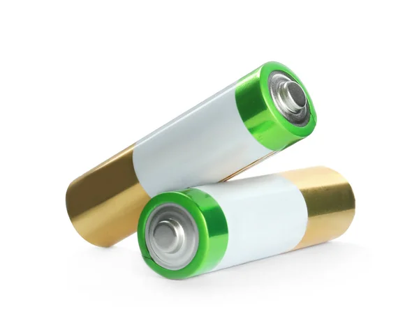 New Batteries White Background Dry Cell — Stock Photo, Image
