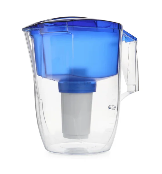Empty Water Filter Jug Isolated White — Stock Photo, Image