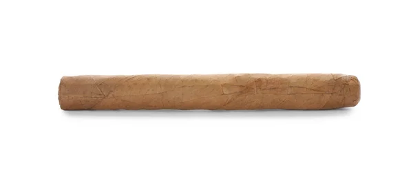 Сигара Загорнута Тютюновий Лист Ізольована Білому — стокове фото