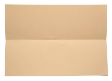 Beyaz zemin üzerinde kahverengi kağıt yaprak, üst görünüm