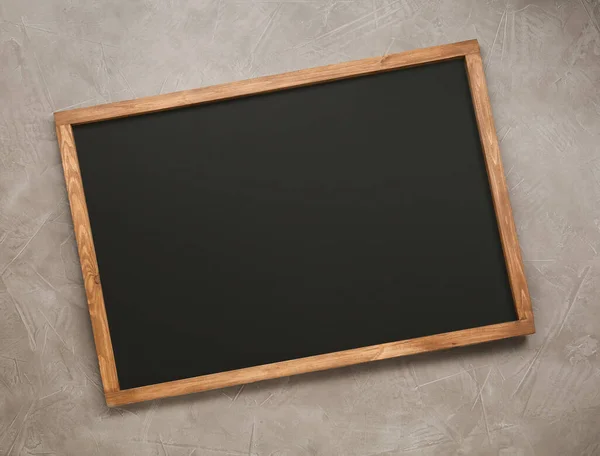 Clean Black Chalkboard Grey Background Top View — Stock Photo, Image