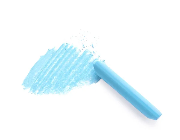 Giz Pastel Azul Claro Folha Papel Com Rabiscos Vista Superior — Fotografia de Stock