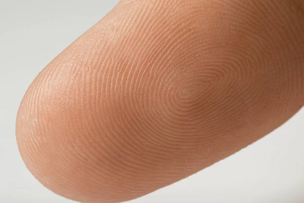 Closeup View Human Finger White Background — Stock Photo, Image