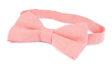 Beyaz üzerine izole edilmiş zarif pembe papyon