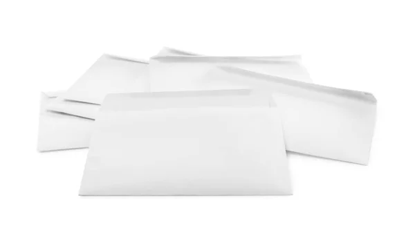 Tas Enveloppes Papier Sur Fond Blanc — Photo