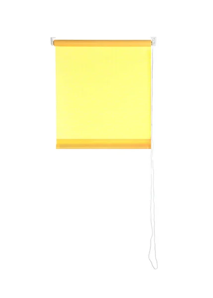 Żółta Roleta Okienna Izolowana Białym — Zdjęcie stockowe