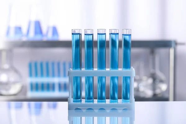 Test Tubes Reagents Table Laboratory — Stock Photo, Image