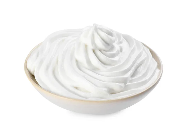 Delicioso Chantilly Fresco Isolado Branco — Fotografia de Stock