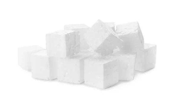 Pile Styrofoam Kockák Fehér Alapon — Stock Fotó
