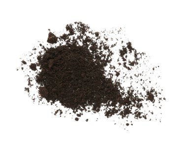 Pile of soil on white background, top view. Fertile ground clipart