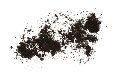 Pile of soil on white background, top view. Fertile ground clipart