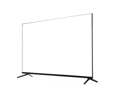 Boş ekran beyaz üzerine izole edilmiş geniş televizyon