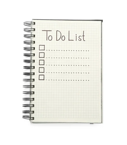 stock image Notepad with unfilled To Do list and checkboxes on white background