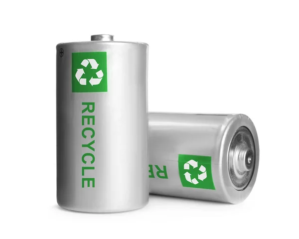 Batteries Recycle Symbols White Background — Stock Photo, Image