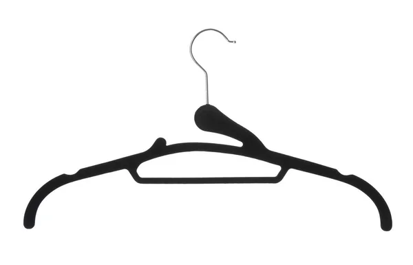 Lege Plastic Hanger Geïsoleerd Wit Accessoires Voor Garderobe — Stockfoto