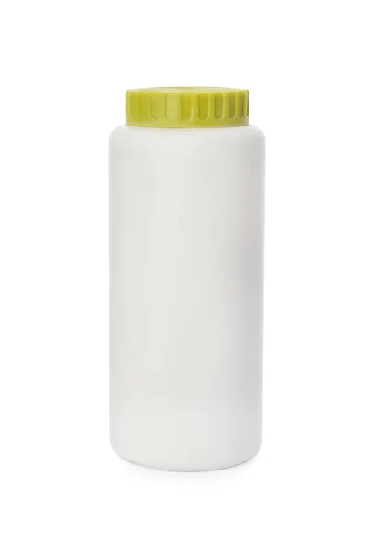 Пляшка Пилового Порошку Ізольована Білому Простір Дизайну Дитячий Косметичний Продукт — стокове фото