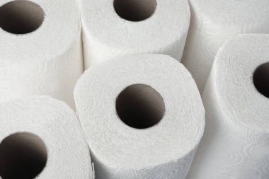 Arkaplan olarak kağıt havlu ruloları, yakın görünüm