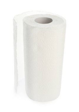 Rulo kağıt havlu üzerine beyaz izole