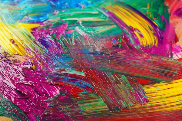 Nahaufnahme Der Künstler Palette Mit Gemischten Hellen Farben Als Hintergrund — Stockfoto
