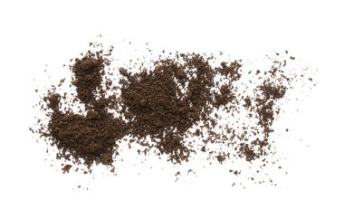 Beyaz arka planda toprak yığını. Bereketli topraklar