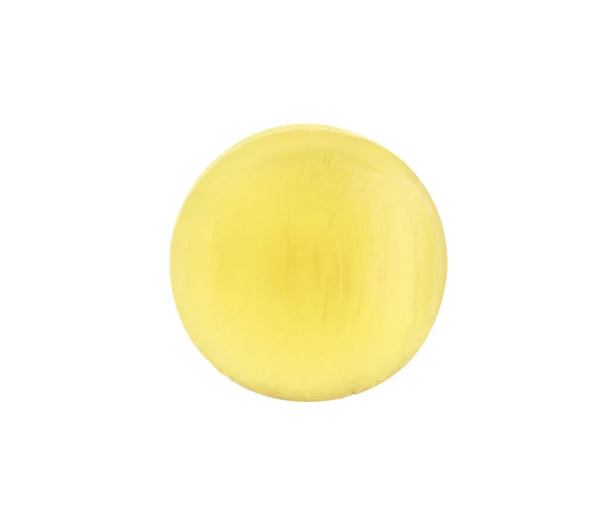 Jedna Żółta Kropla Kaszlu Odizolowana Białym — Zdjęcie stockowe
